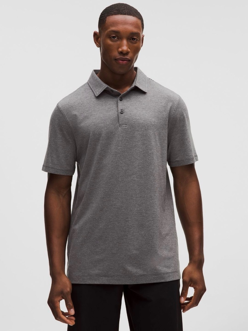 lululemon Men's Evolution Short Sleeve Polo in Heathered Black Size Small
